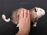 Opossum - Handmade plush animal - realistic faux fur