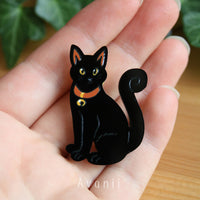 Little Companion: Black Cat - acrylic pin