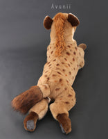 Large Spotted Hyena - handmade plush animal - realistic faux fur