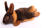 Brown and Tan Rabbit / Bunny - small floppy - handmade plush animal