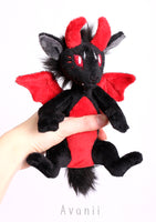 Black Demon / Devil - handmade fantasy plush - minky miniature