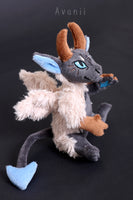 Feathered Demon / Devil - handmade fantasy plush - minky miniature