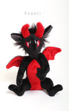 Black Demon / Devil - handmade fantasy plush - minky miniature