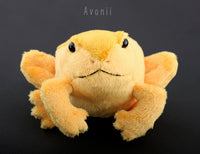 Small Golden Frog / Toad - handmade plush animal - minky miniature
