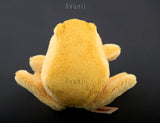 Small Golden Frog / Toad - handmade plush animal - minky miniature