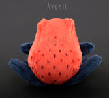 Small Strawberry Frog / Toad - handmade plush animal - minky miniature