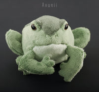 Small Green Frog / Toad - handmade plush animal - minky miniature