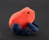 Small Strawberry Frog / Toad - handmade plush animal - minky miniature