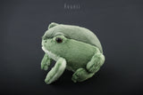 Small Green Frog / Toad - handmade plush animal - minky miniature