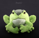 Small Grass Green Frog / Toad - handmade plush animal - minky miniature