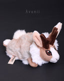 Rosy Grey Jackalope / Horned Rabbit - small floppy - handmade plush animal