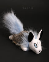 Kitsune Cub - Powder Blue Fox - small floppy - handmade plush animal