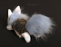 Kitsune Cub - Powder Blue Fox - small floppy - handmade plush animal