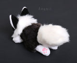 Kitsune Cub - White Shadow Fox - small floppy - handmade plush animal