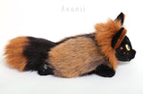 Kitsune Cub - Cross Fox - small floppy - handmade plush animal