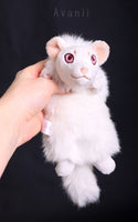 Albino Ferret 2 - small floppy - handmade plush animal