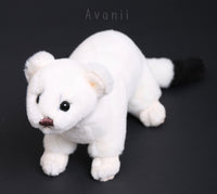 Ermine / White Weasel - Handmade plush animal - realistic faux fur