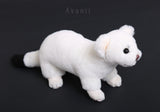 Ermine / White Weasel - Handmade plush animal - realistic faux fur