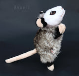 Opossum - small floppy - handmade plush animal