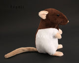 Brown Hooded Dumbo Rat Plushie - handmade plush animal - minky miniature