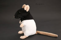 Black Hooded Rat Plushie - handmade plush animal - minky miniature