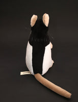 Black Hooded Rat Plushie - handmade plush animal - minky miniature