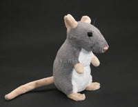 Grey Rat Plushie - handmade plush animal - minky miniature