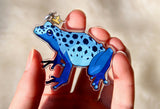 Royal Beasts: Frog Prince - Blue Poison Dart and Green Water Frog -  Acrylic Charm - 2 inch double sided keychain