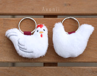 White Chicken / Bird - Soft Charm / Plush Keychain