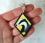 Magical Animal: Yellow Badger - Wooden Charm - 1,5 inch keychain